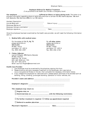 Employee Referral for Medical Treatment