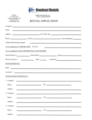 Rental Application Form