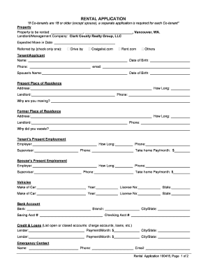 Rental Application Form