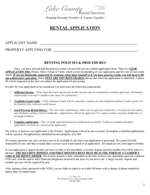 Rental Application Form