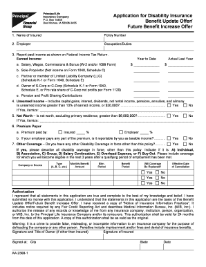 Principal Life Disability Insurance Application