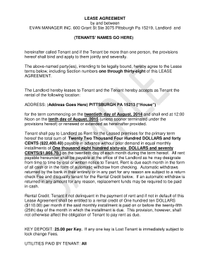 Residential Lease Agreement