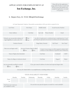 Employment Application Form