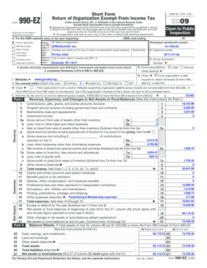 Form 990-EZ Tax Return for Exempt Organizations