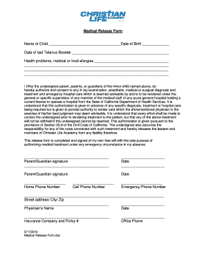Medical Release Form
