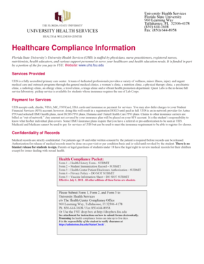 Florida State University Health Compliance Forms