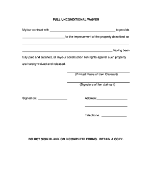 Full Unconditional Waiver