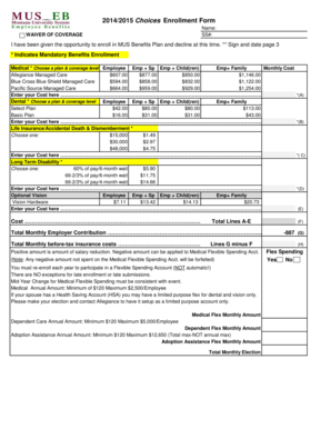 2014/2015 Choices Enrollment Form