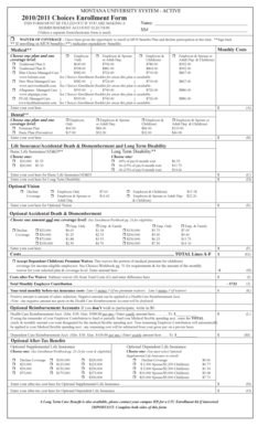 Montana University System Employee Benefits Enrollment Form