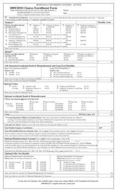 Montana University System Active Employee Benefits Enrollment Form