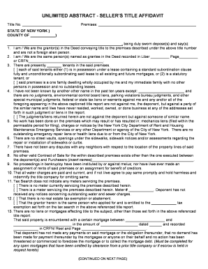 Seller’s Title Affidavit