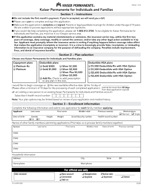 Kaiser Permanente Health Insurance Application