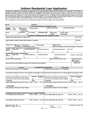 Uniform Residential Loan Application