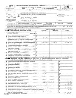 Form 990-T Exempt Organization Business Income Tax Return
