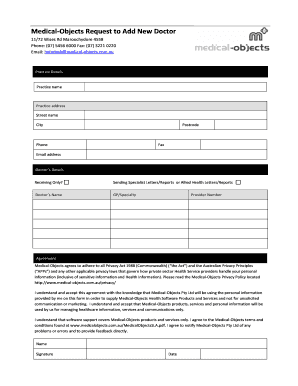 Medical-Objects Request to Add New Doctor