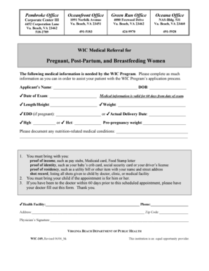 WIC Medical Referral Form