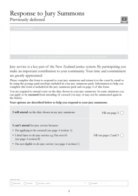 Response to Jury Summons