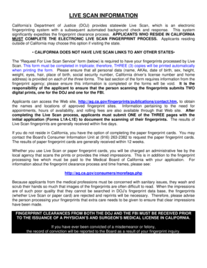 California Live Scan Service Request Form