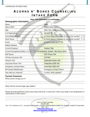 Counseling Intake Form
