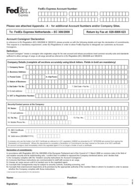 FedEx Express Account Consignor Declaration