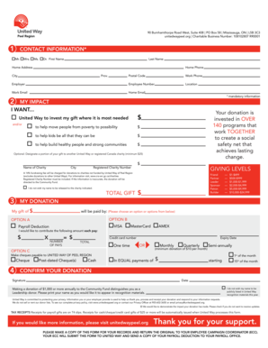 United Way of Peel Region Donation Form