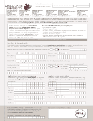 International Student Application for Admission