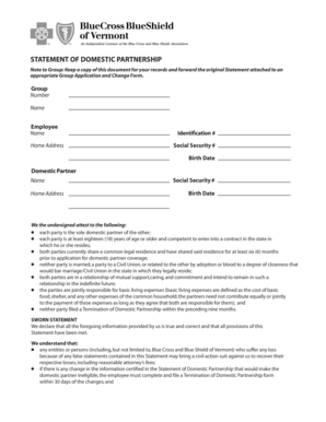Statement of Domestic Partnership
