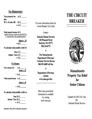 Massachusetts Circuit Breaker Tax Credit Form