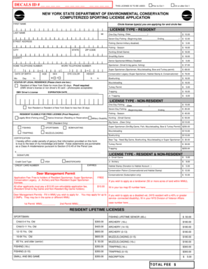 New York State Sporting License Application
