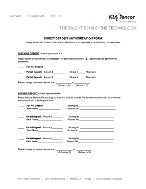Direct Deposit Authorization Form