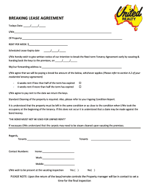 Breaking Lease Agreement
