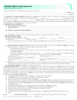 Exclusive Right to Lease Agreement