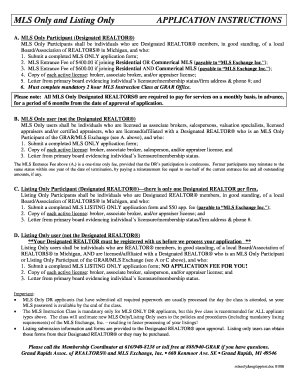 Michigan MLS Only Application