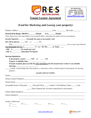 Tenant Locator Agreement