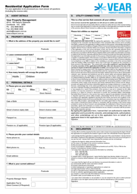 Residential Rental Application Form