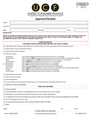 DealerTrack Application Approval Checklist