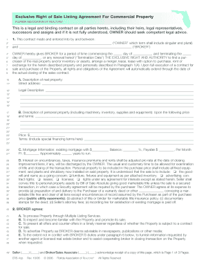 Exclusive Right of Sale Listing Agreement for Commercial Property