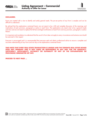 Commercial Listing Agreement