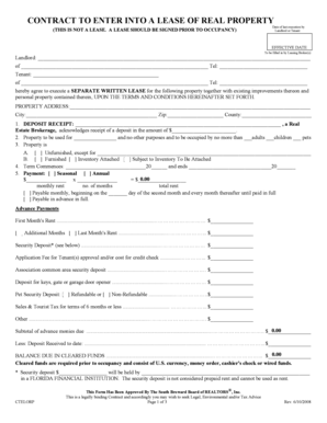 Contract to Enter into a Lease of Real Property
