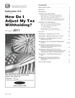 IRS Publication 919 2011