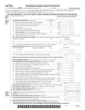 New Hampshire Partnership Business Profits Tax Return