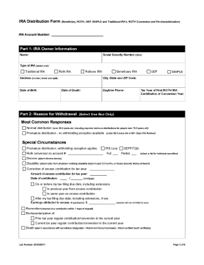 IRA Distribution Form