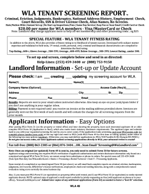 WLA Tenant Screening Report