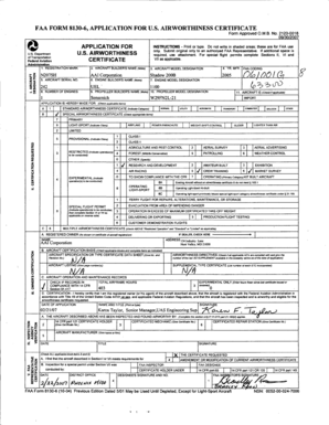 FAA Form 8130-6 Application for US Airworthiness Certificate