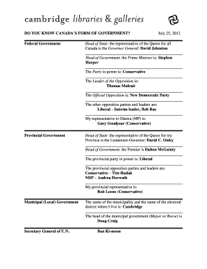 Canada Government Form