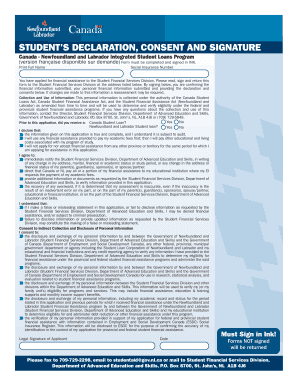 Student’s Declaration, Consent and Signature