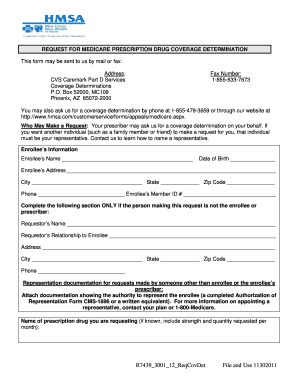 Medicare Prescription Drug Coverage Determination Form