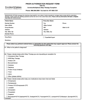 EnvisionRxOptions Step Therapy Exception Form