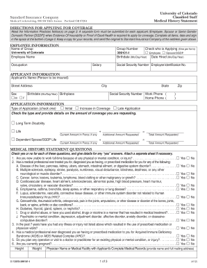 University of Colorado Medical History Statement