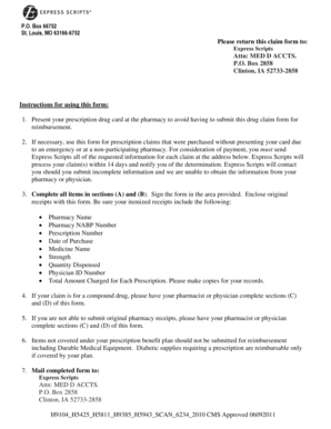 Medicare Part D Prescription Drug Claim Form